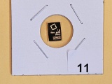 GOLD! Valcambi One Gram .9999 fine Gold bar