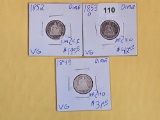Three Seated Liberty Dimes