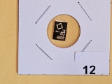 GOLD! Valcambi One Gram .9999 fine Gold bar