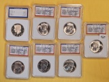 Seven GEM BU and Proof Kennedy Half Dollars