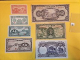 Seven nicer mixed Chinese bank notes