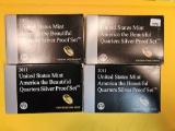 Four 2001 US ATB SILVER Proof Quarters Sets
