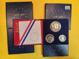 Five 1976 Three-Coin SILVER Bicentennial Proof Sets