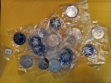 Ten Mixed Brilliant Uncirculated SILVER Blue IKES