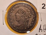 1837 Hard Times Token in Very Fine plus