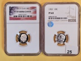 Two GEM, Proof, NGC-graded Roosevelt Dimes