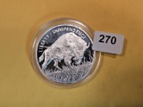 One Troy ounce .999 fine silver proof art round