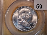 GEM! PCGS 1955 Franklin Half Dollar