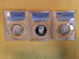 Three PCGS-graded Silver Kennedy Half Dollars