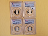 Four PCGS-graded Presidential Dollars in Proof 69 Deep Cameo