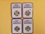 Four NGC-graded Presidential Dollars