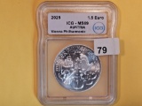 ICG 2025 Austria Silver 1.5 Euro in Mint State 69