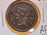 1851 Braided Hair Large Cent