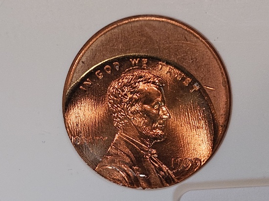 GEM ERROR! ANACS 1999 Lincoln Cent in Mint State 65 RED