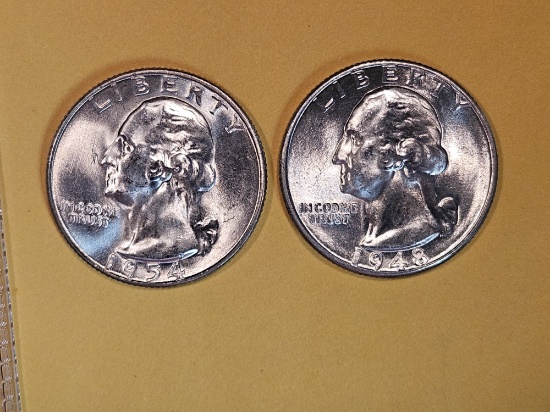 Two Very Choice Brilliant Uncirculated Washington Quarters