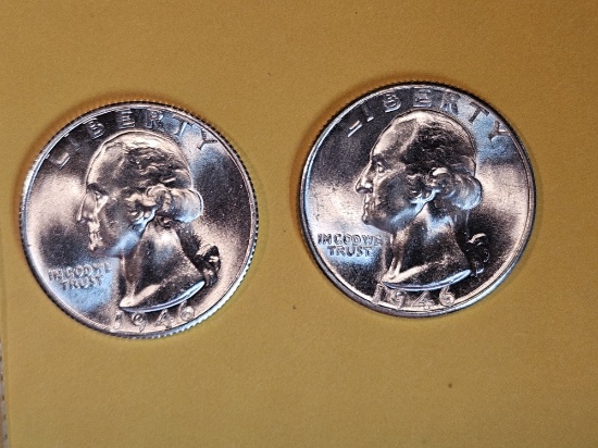Two Very Choice Brilliant Uncirculated Washington Quarters