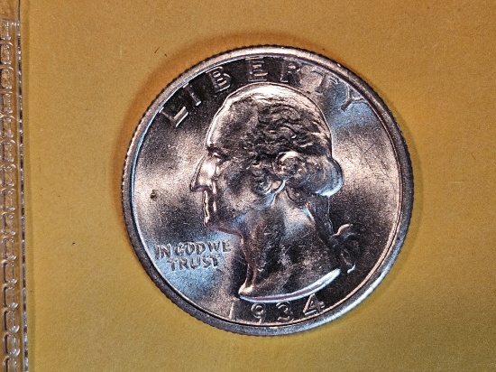 Very Choice Brilliant Uncirculated 1934 Washington Quarter