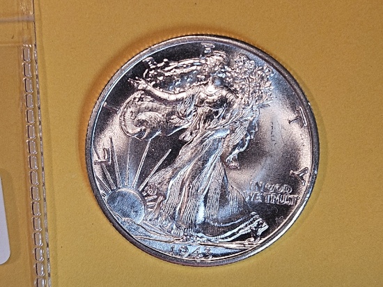 Very Choice Brilliant Uncirculated 1943-D Franklin Half Dollar