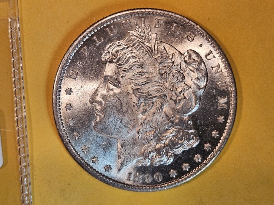 Very Choice Brilliant Uncirculated 1890-S Morgan Dollar