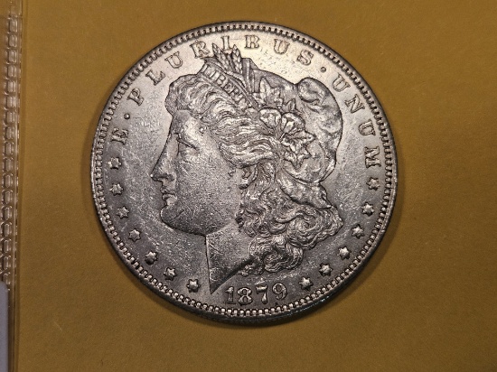 VARIETY! 1879-S Rev of 78 Morgan Dollar in About Uncirculated ++