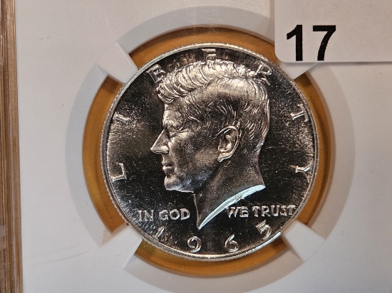 Superb GEM! NGC 1965 SMS silver Kennedy Half Dollar in Mint State 67