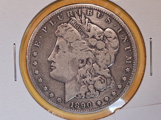 ** KEY DATE ** 1890-CC Morgan Dollar in Very Good plus