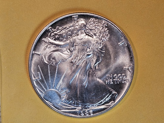 ** KEY DATE ** GEM Brilliant Uncirculated 1986 American Silver Eagle
