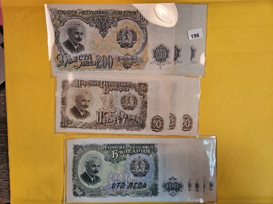 Three sets of Crisp notes from Bulgaria