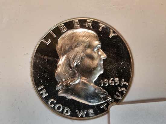 Superb GEM! NGC 1963 Franklin Half Dollar in Proof 67 CAMEO