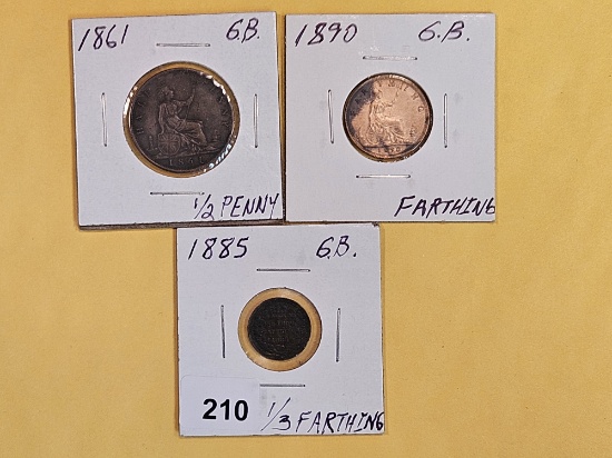 Three better date Great Britain coins from the 1800's