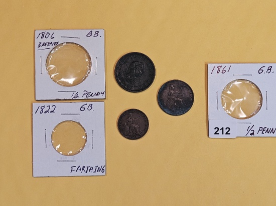 Three more, lil better, Great Britain copper coins