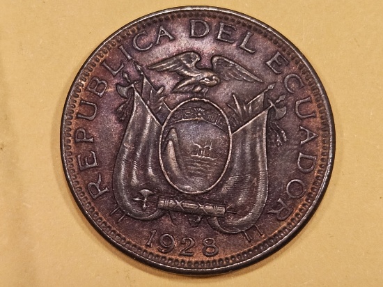1928 Ecuador one centavo in AU-UNC