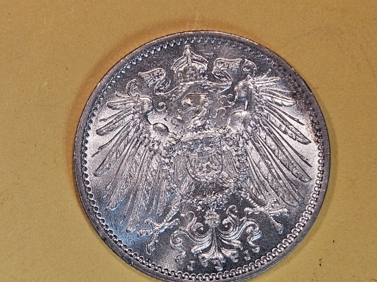GEM Brilliant Uncirculated 1914-J Germany silver Mark
