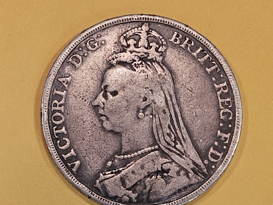 1891 Great Britain silver Crown