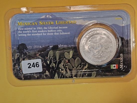 GEM Brilliant Uncirculated 1999 Mexico Silver one Onza