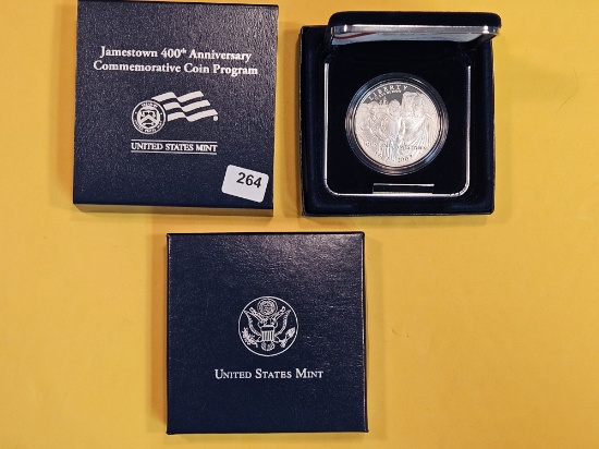 2007 GEM Proof Deep Cameo Jamestown Commemorative Silver Dollar