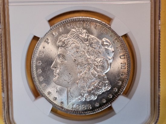 NGC 1883-O Morgan Dollar in Mint State 64