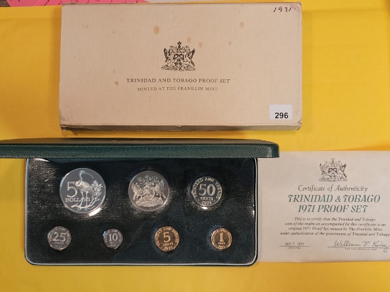 1971 Trinidad and Tobago GEM Proof SILVER Coin set