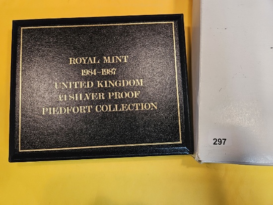 1984 - 1987 UK One Pound Silver Proof Piedfort Collection