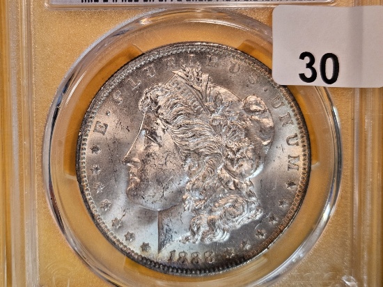 PCGS 1888-O Morgan Dollar in Mint State 63