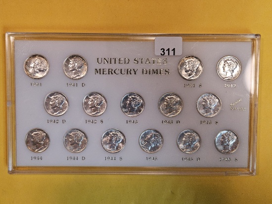 Beautiful Brilliant Uncirculated set of Mercury Dimes