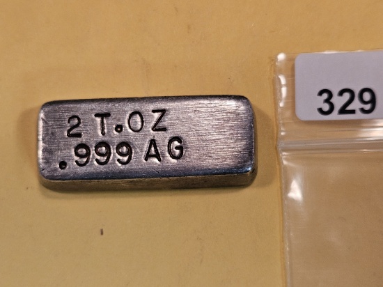 Two Troy ounce .999 fine silver bar