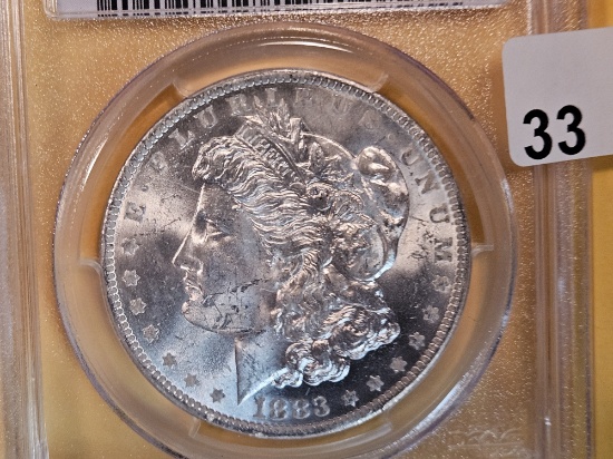 PCGS 1883-O Morgan Dollar in Mint State 63