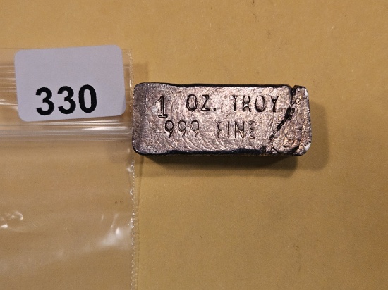 One Troy ounce .999 fine silver bar