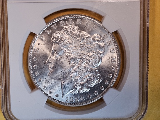 NGC 1898-O Morgan Dollar in Mint State 63