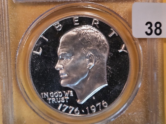 PCGS 1976-S SILVER Eisenhower Dollar in Proof 69 Deep Cameo