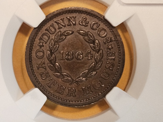 NGC 1864 Civil War Token Merchant's Store Card in About Uncirculated - 58 BN