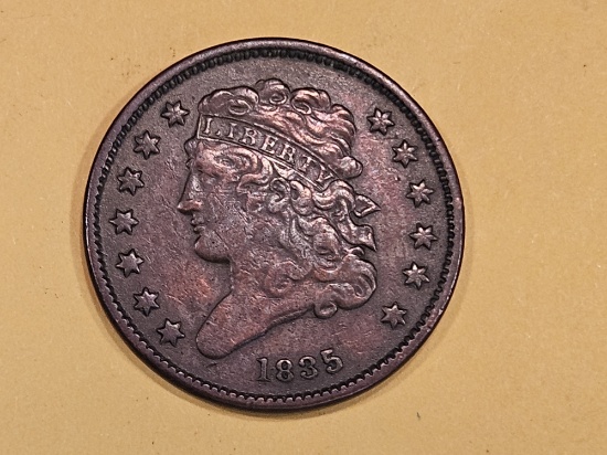 1835 Classic Head Half Cent in Very Fine Plus