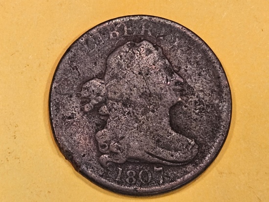 1807 Draped Bust Half Cent in Very Good - Details