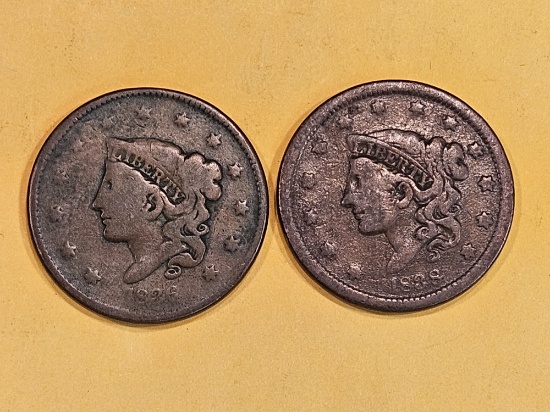 1836 and 1838 Large Cents